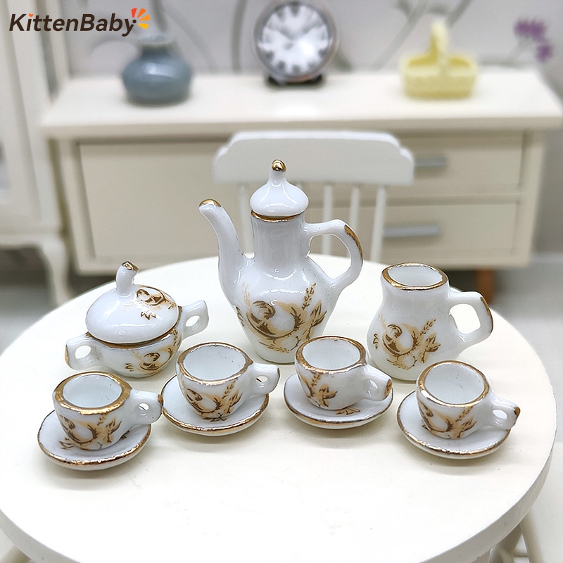 Model Kit Fantasy - 1set 1:12 Dollhouse Miniature Ceramic Brown