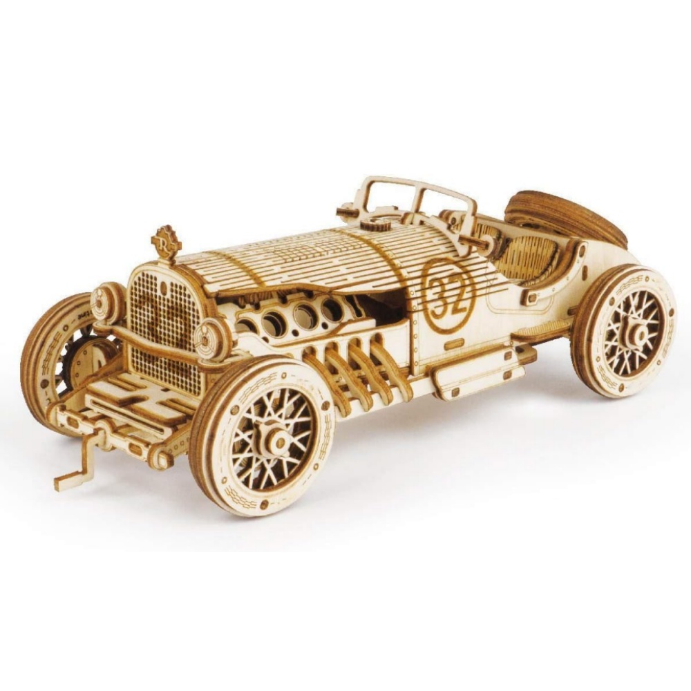 Model Kit Locomotive - Robotime Classic Car 3D Wooden Puzzle