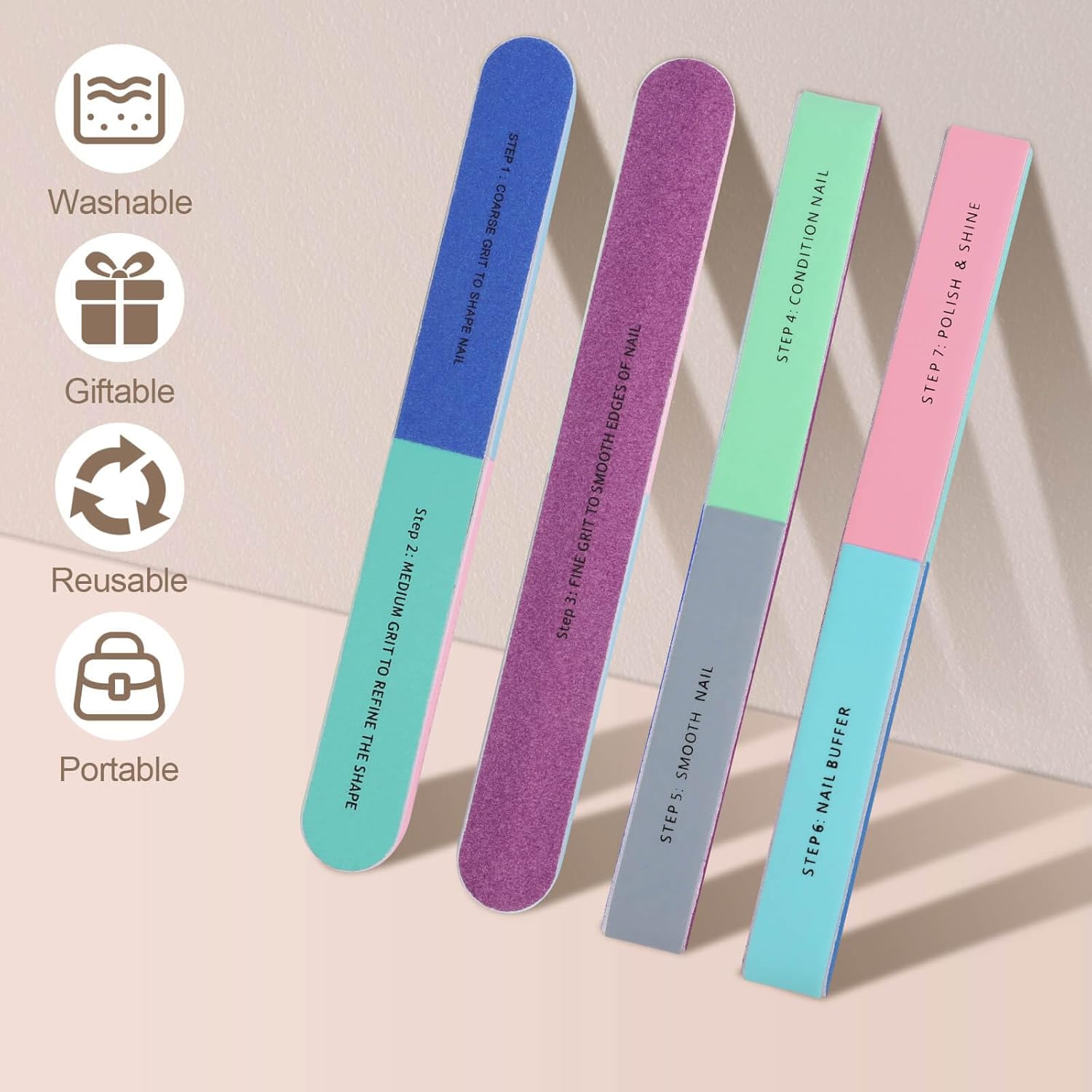 1/5Pcs Nail File Seven Sided P - Sanding Stick Set ulasan dan harga