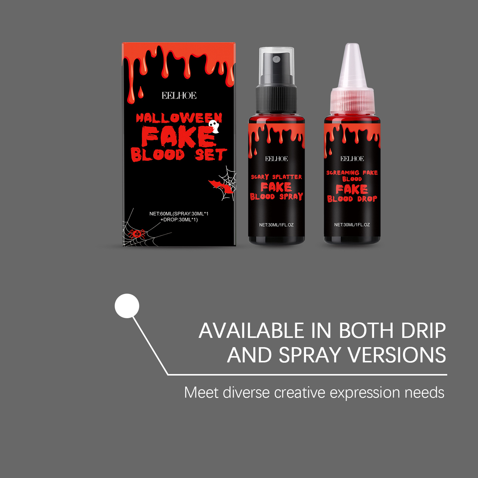 3PCS Halloween Fake Blood Set  - Wash Effect Set ulasan dan harga