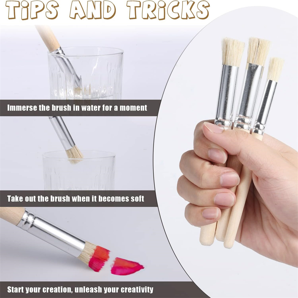6/12/18pcs Stencil Paint Brush - Model Kit Acrylic Paint ulasan dan harga