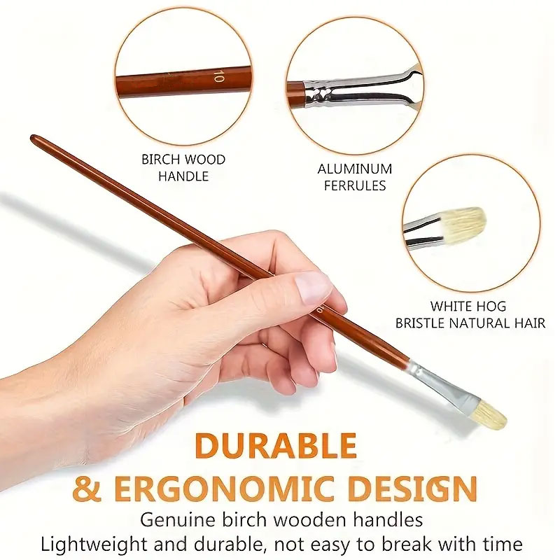 Professional Hog Bristle Filbe - Model Kit Acrylic Paint ulasan dan harga