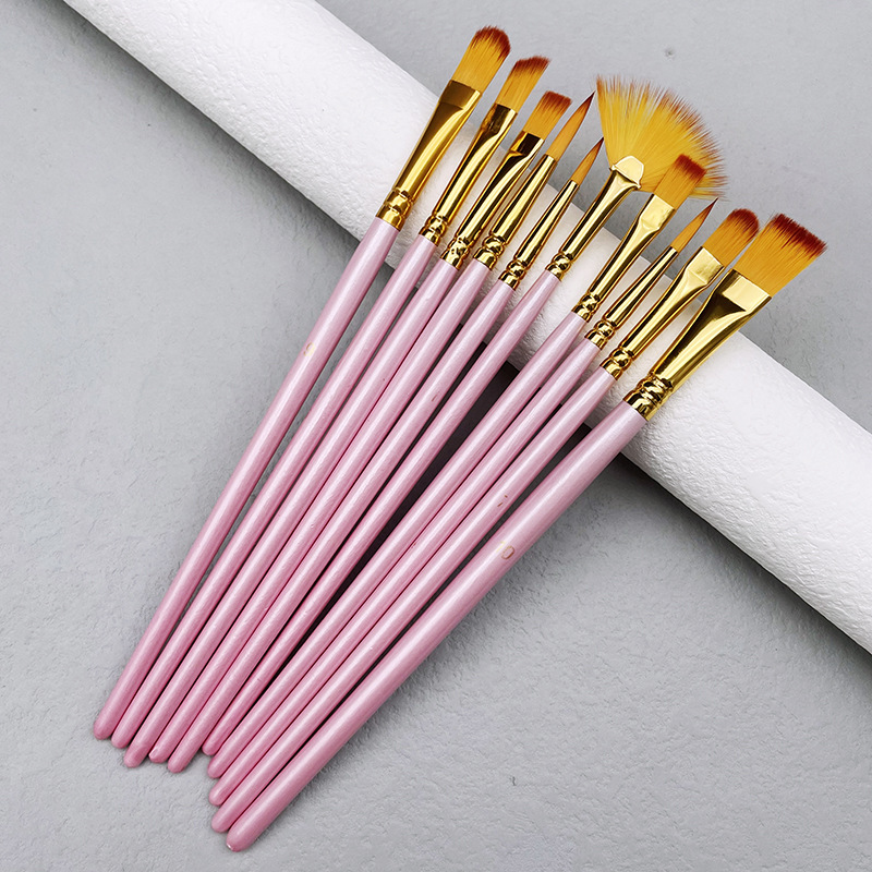 10pcs/set Nylon Hair Wooden Ha - Model Kit Acrylic Paint ulasan dan harga