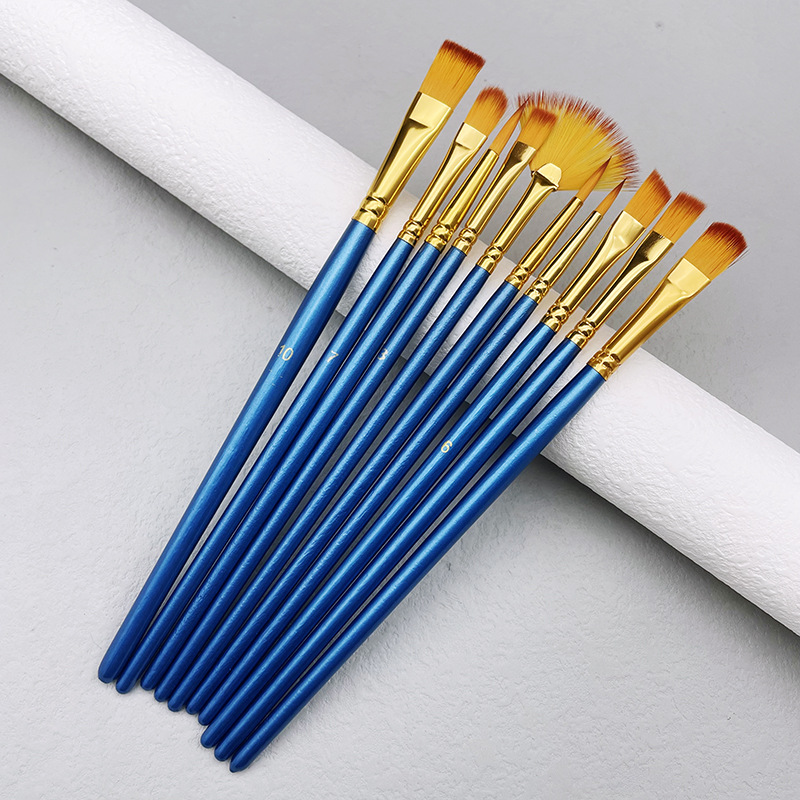 10pcs/set Nylon Hair Wooden Ha - Model Kit Acrylic Paint ulasan dan harga