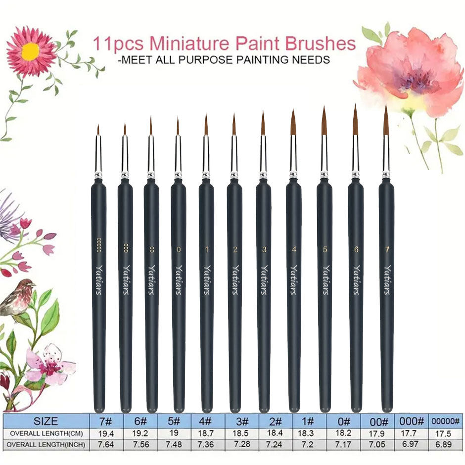 11/22pcs Miniature Paint Brush - Model Kit Acrylic Paint ulasan dan harga