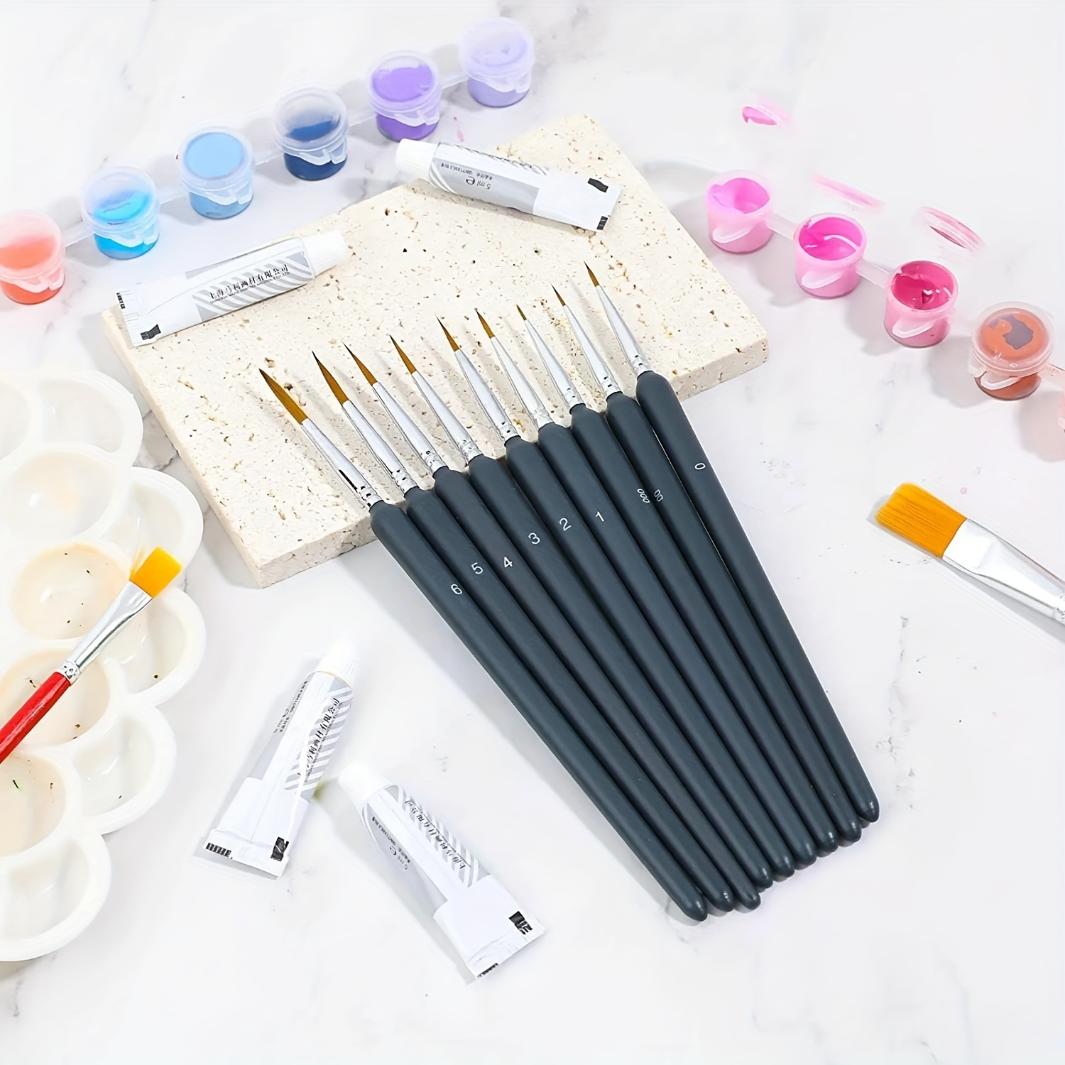 11/22pcs Miniature Paint Brush - Model Kit Acrylic Paint ulasan dan harga