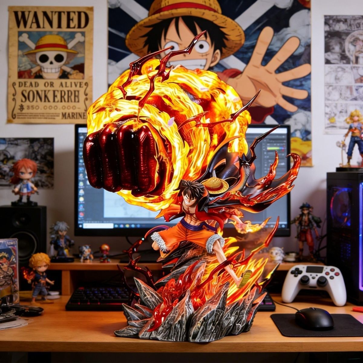 LZ Karmic Fire Luffy 35CM Ligh - Model Kit Luffy ulasan dan harga