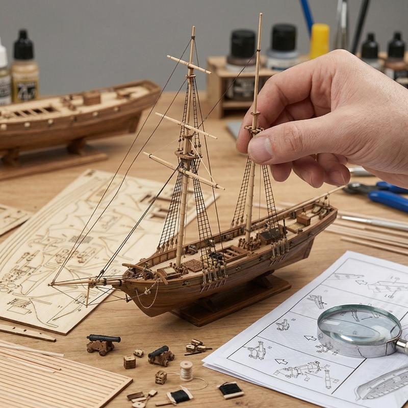 Wooden Ship Model Kit - DIY Sa - Model Kit Lucario ulasan dan harga