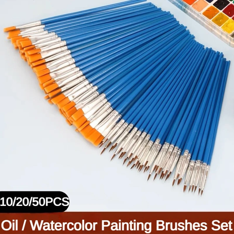 10/20/50 PCS Paint Brushes Set - Model Kit Acrylic Paint ulasan dan harga