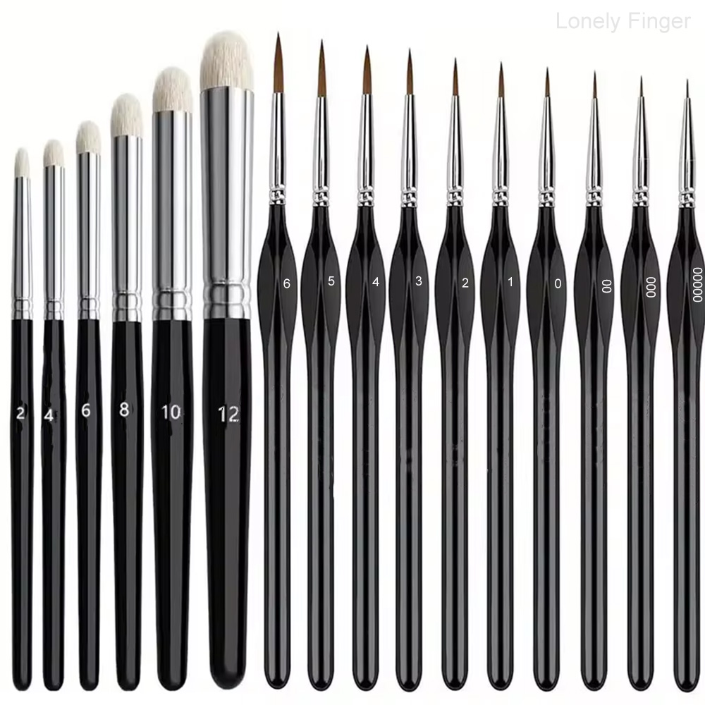 Paint Brushes Set of Wooden Ha - Model Kit Acrylic Paint ulasan dan harga