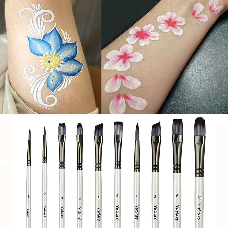 10-Piece Face Painting Brush S - Model Kit Acrylic Paint ulasan dan harga