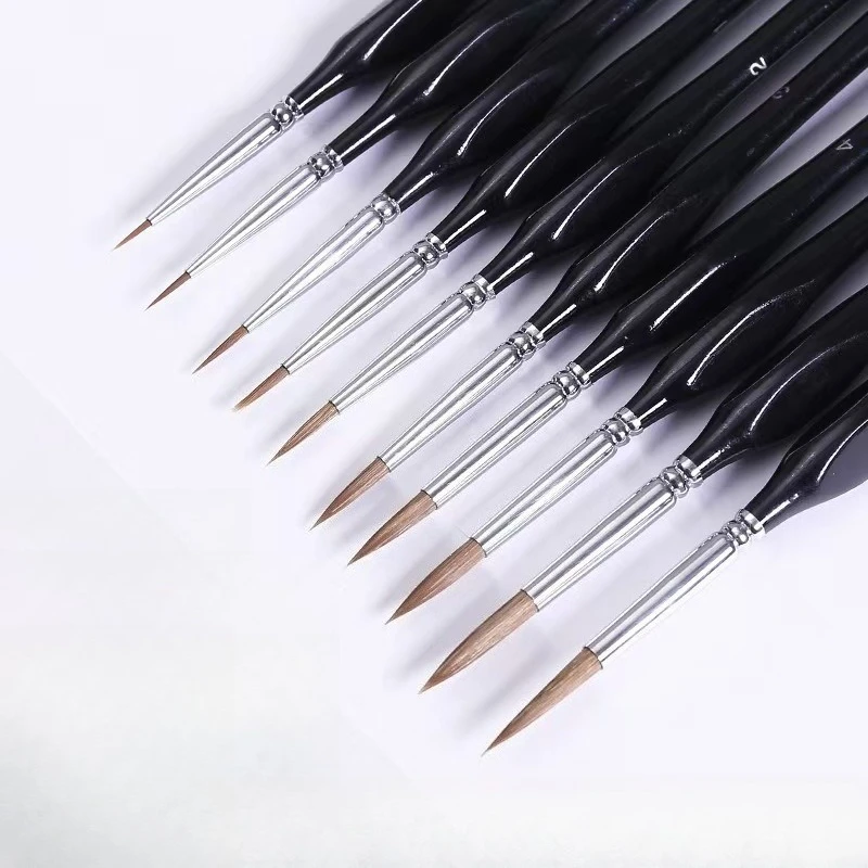 11PCS Black Sable Hair Fine Pa - Model Kit Acrylic Paint ulasan dan harga