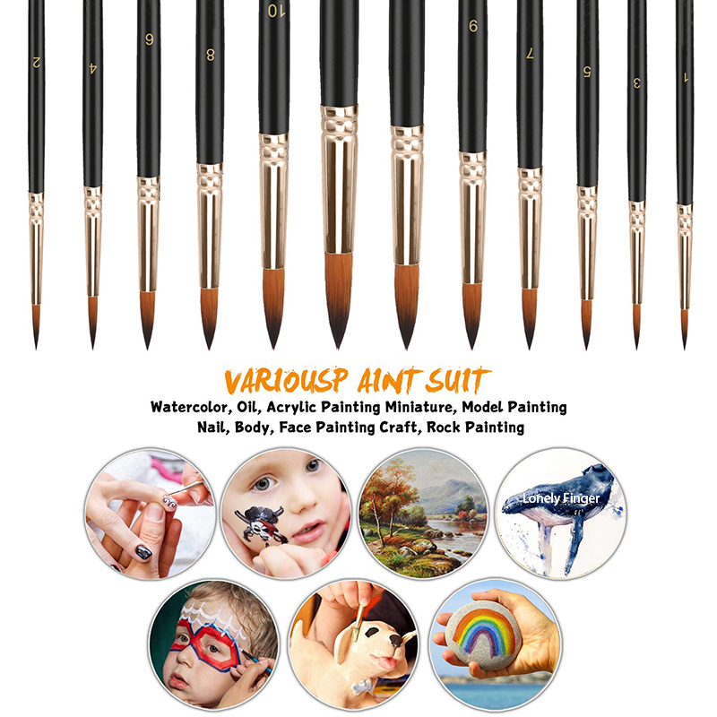 12/24/48pcs Paint Brushes Set  - Model Kit Acrylic Paint ulasan dan harga