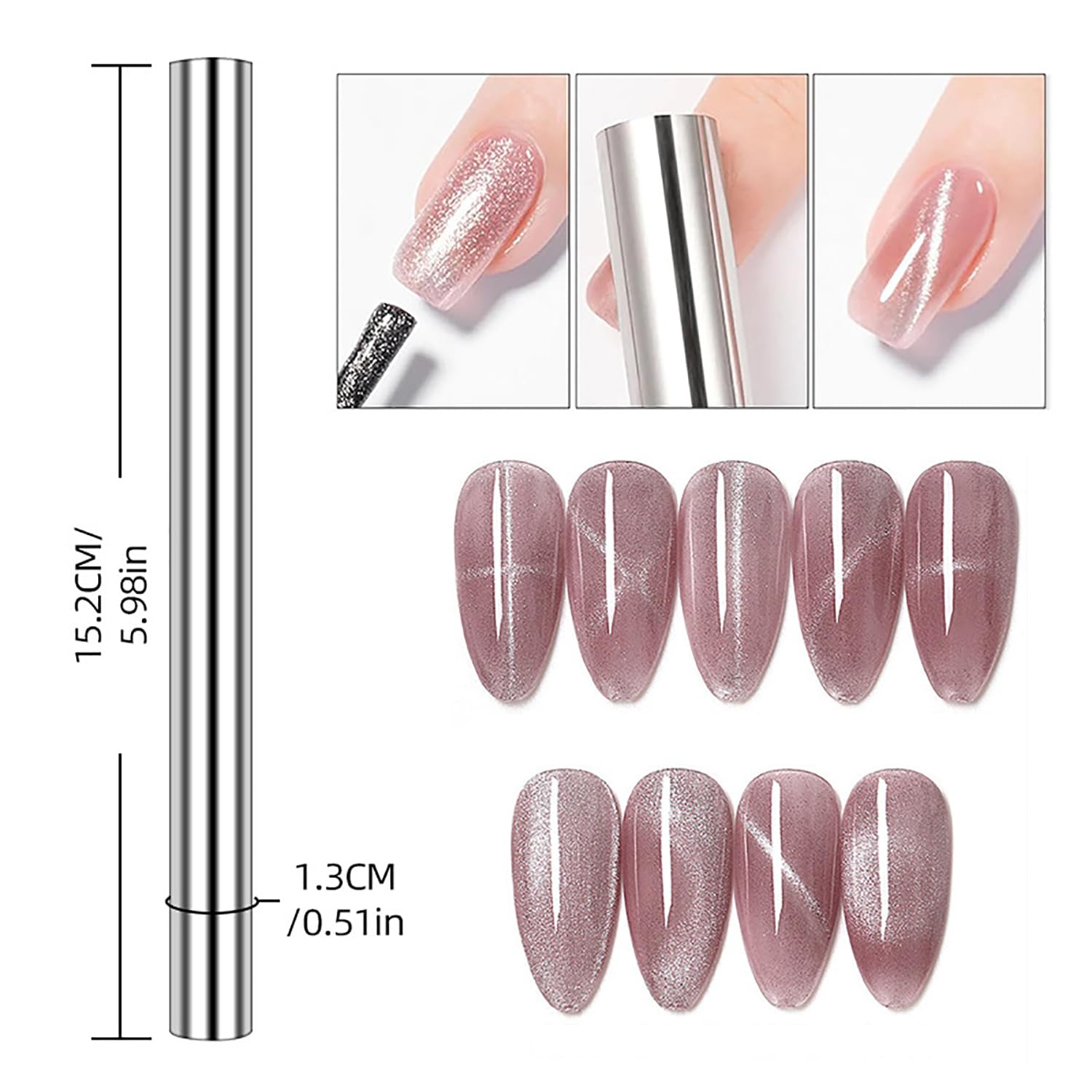 10Pcs Cat Eye Magnet Set Nail  - Sanding Stick Set ulasan dan harga
