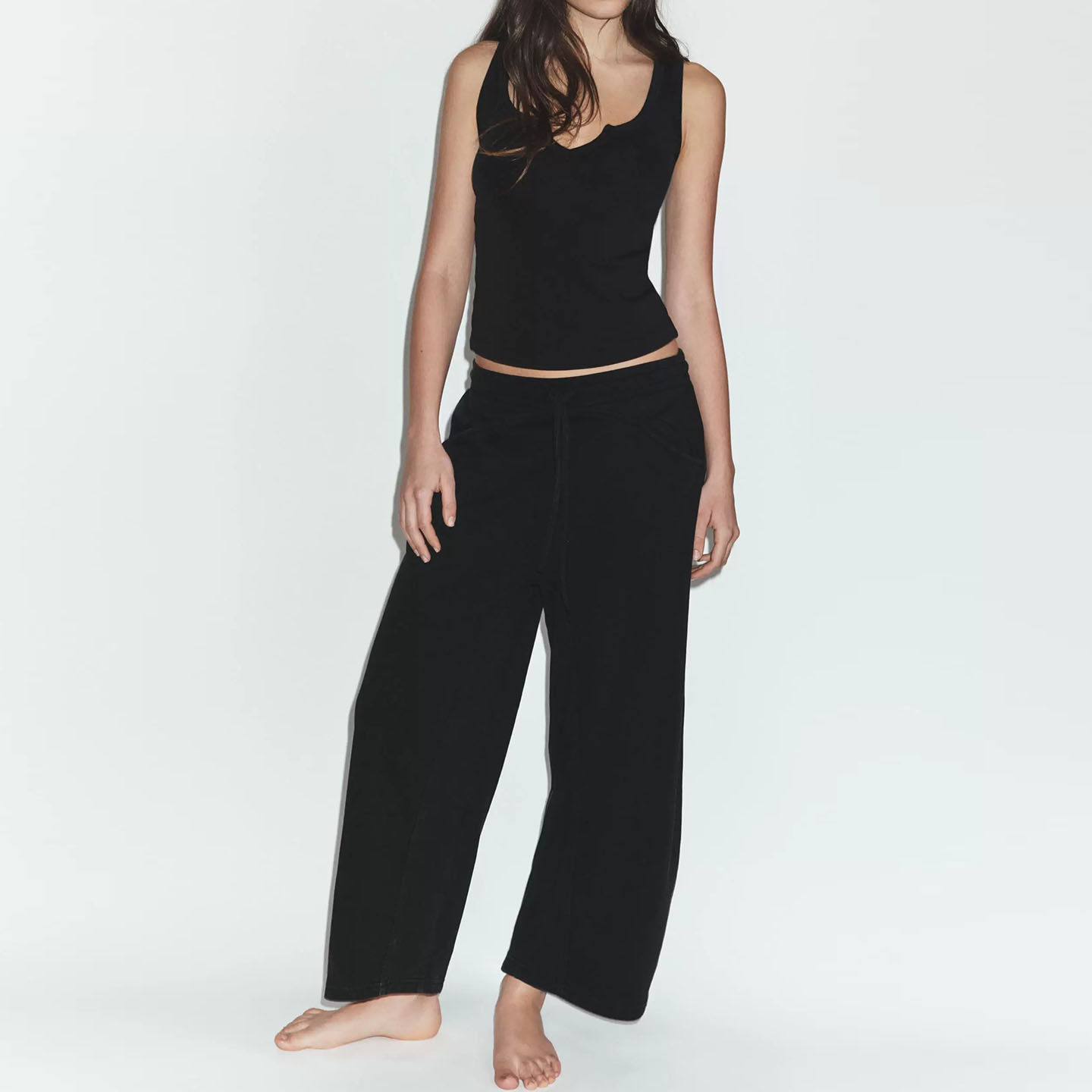 Women's round Neck Sleeveless  - Wash Effect Set ulasan dan harga