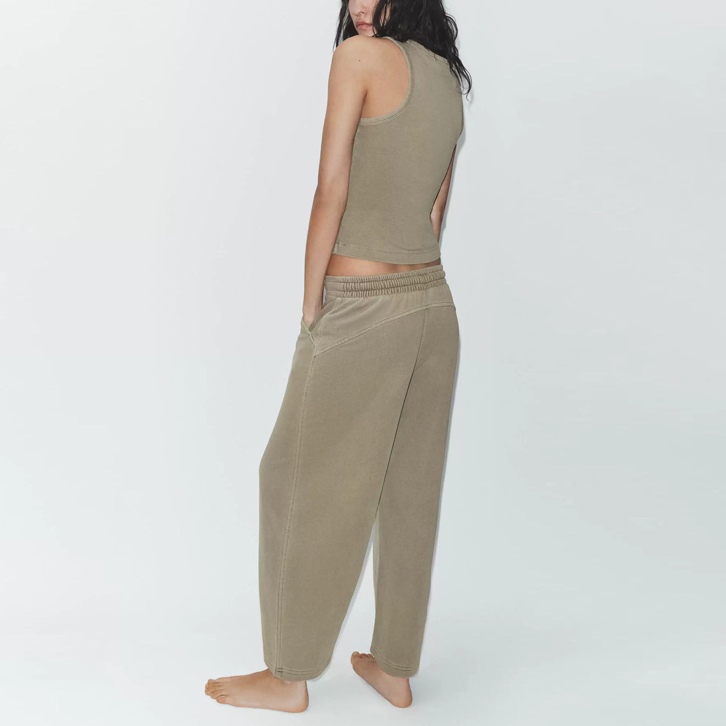 Women's round Neck Sleeveless  - Wash Effect Set ulasan dan harga