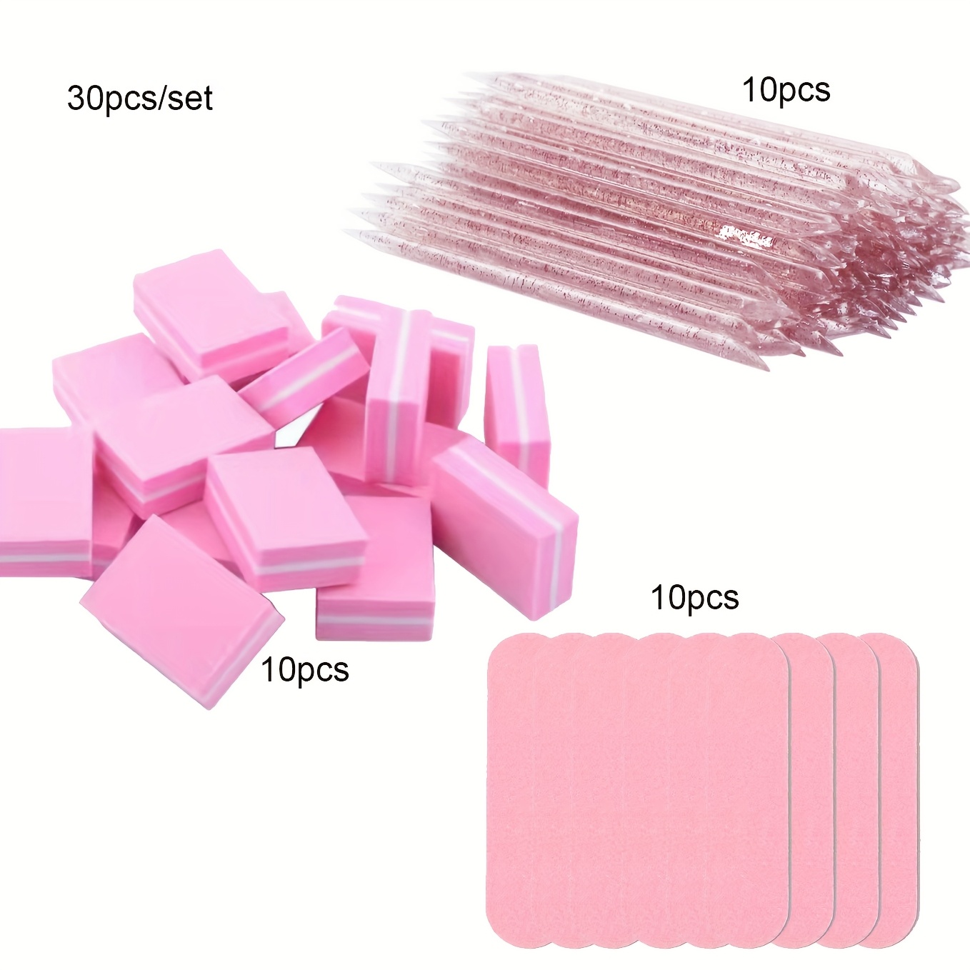 [30pcs Nail Art Kit Essentials - Sanding Stick Set ulasan dan harga