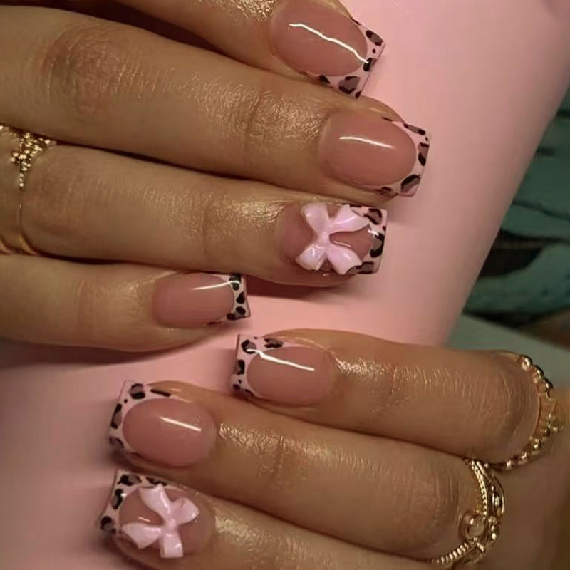 Pink Leopard Print French Tip  - Sanding Stick Set ulasan dan harga