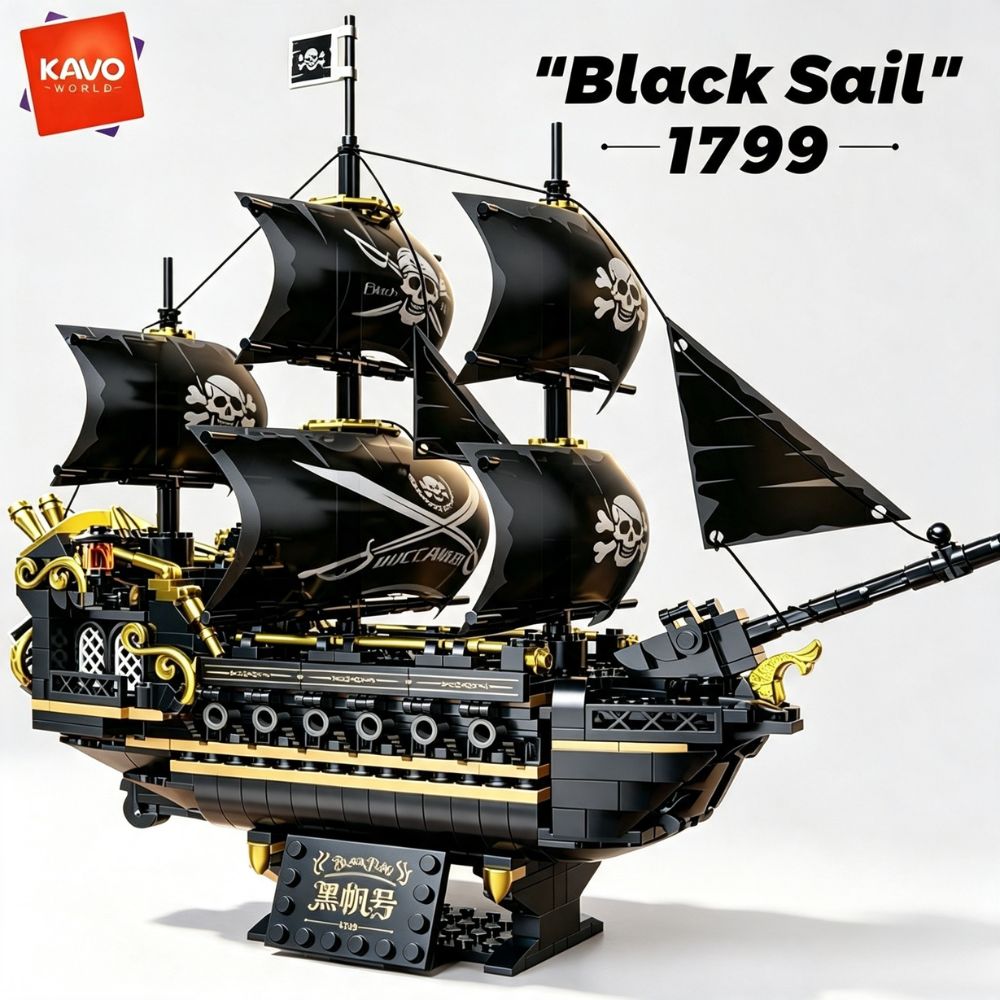 KAVOWORLD 801pcs Black Sail Pi - Model Kit Lucario ulasan dan harga
