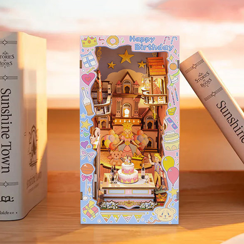 DIY Wooden Book Nook Shelf Ins - Model Kit Glue ulasan dan harga