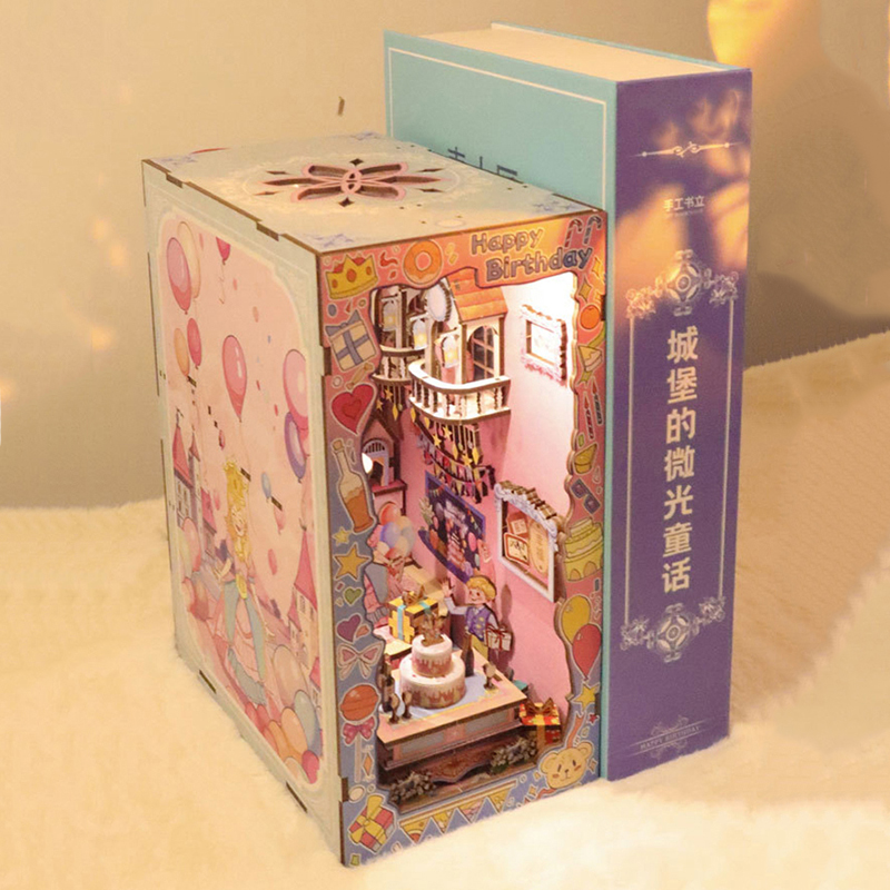 DIY Wooden Book Nook Shelf Ins - Model Kit Glue ulasan dan harga